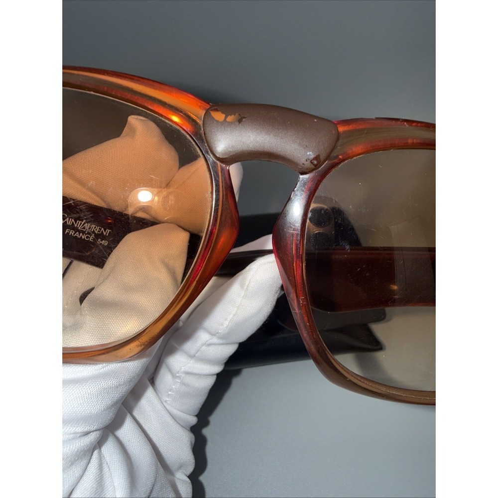 Yves Saint Laurent France "Jackie O"Oversized 1970s YSL Sunglasses & YSL Case - Picture 10 of 12